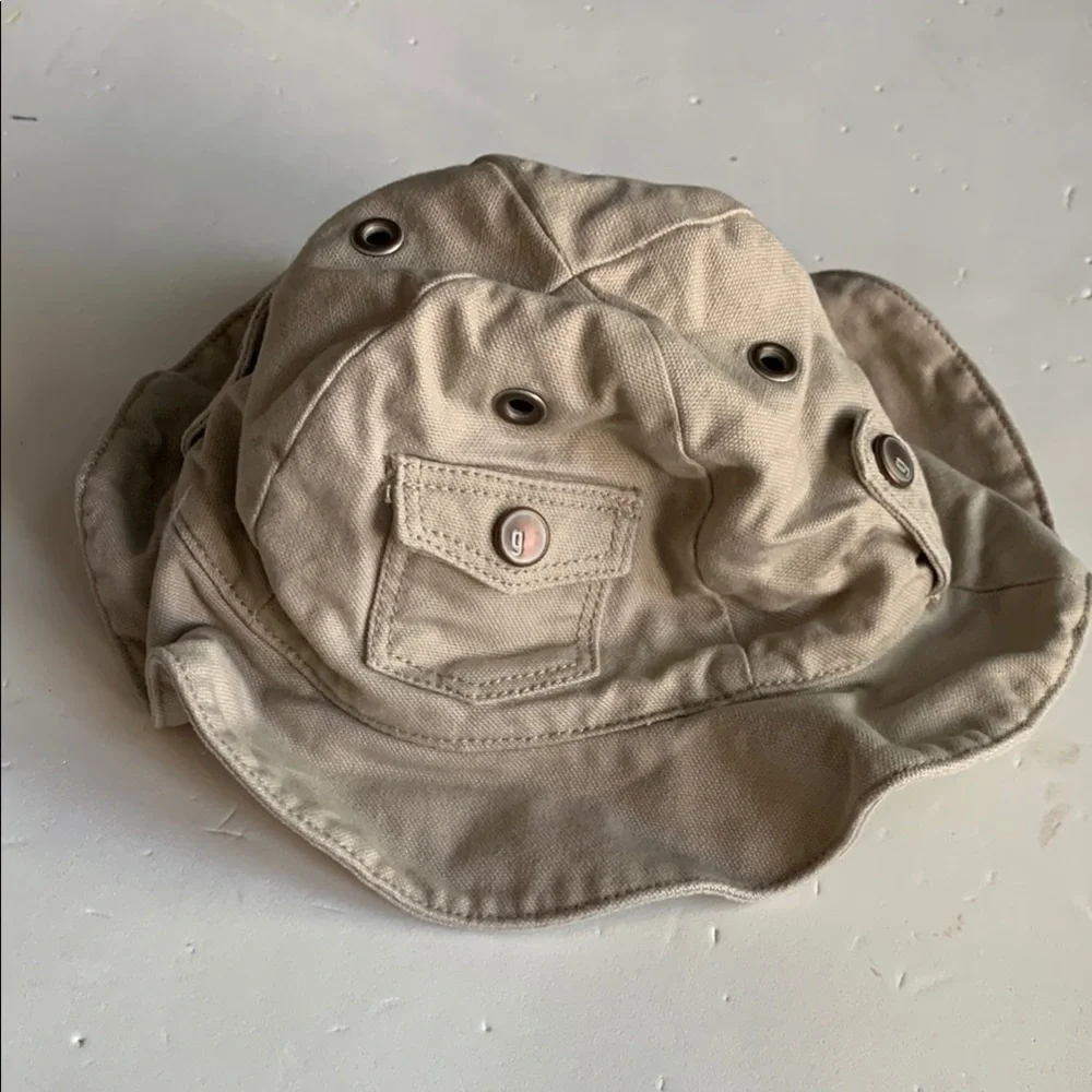 Gymboree Tan Bucket Hat with Pocket 12-24M NWOT